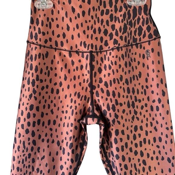 Good American Double Fact Core Power Cheetah Leggings High Waist Size 1 S Animal - Picture 5 of 12
